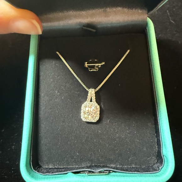 1.5 Carat Moissanite Necklace With Fancy Bale In 925 Sterling Silver